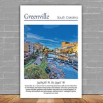 Greenville travel art canvas print, Greenville  wall art, Greenville  canvas art,  Greenville  watercolor canvas wall art, Greenville  print