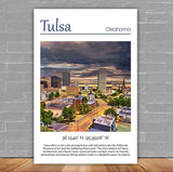 Tulsa travel art canvas print, Tulsa wall art, Tulsa canvas art,   Tulsa watercolor canvas wall art, Tulsa Arizona print