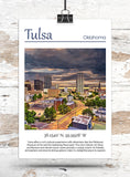 Tulsa travel art canvas print, Tulsa wall art, Tulsa canvas art,   Tulsa watercolor canvas wall art, Tulsa Arizona print