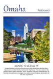 Omaha travel art canvas print, Omaha wall art, Omaha canvas art,   Omaha watercolor canvas wall art,  Omaha Nebraska print