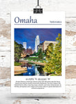 Omaha travel art canvas print, Omaha wall art, Omaha canvas art,   Omaha watercolor canvas wall art,  Omaha Nebraska print