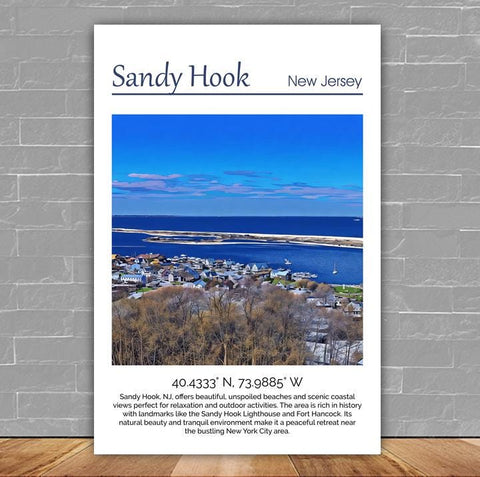 Sandy Hook Jersey Shore travel art canvas print, Sandy Hook wall art Sandy Hook canvas art, Sandy Hook watercolor canvas wall art,