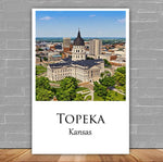 Topeka travel art canvas print, Topeka  wall art, Topeka canvas art,   Topeka  watercolor canvas wall art, Topeka Kansas print