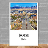 Boise travel art canvas print, Boise  wall art, Boise canvas art,   Boise watercolor canvas wall art, Boise Idaho print