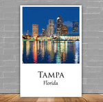 Tampa travel art canvas print,  Tampa wall art, Tampa canvas art,   Tampa watercolor canvas wall art, Tampa Florida print