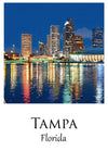 Tampa travel art canvas print,  Tampa wall art, Tampa canvas art,   Tampa watercolor canvas wall art, Tampa Florida print