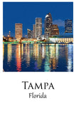 Tampa travel art canvas print,  Tampa wall art, Tampa canvas art,   Tampa watercolor canvas wall art, Tampa Florida print