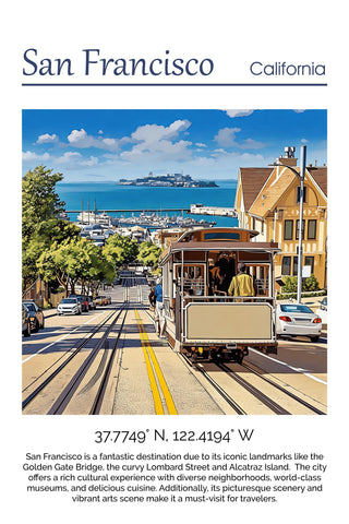 San Francisco Canvas, San Francisco Print, San Francisco  wall art,  San Francisco travel art print, San Francisco  poster