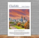 Charlotte Canvas, Charlotte Print,  Charlotte wall art, Charlotte travel art print,  Charlotte Iowa, Charlotte poster, Charlotte