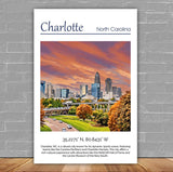 Charlotte Canvas, Charlotte Print,  Charlotte wall art, Charlotte travel art print,  Charlotte Iowa, Charlotte poster, Charlotte