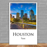 Houston Canvas, Houston Print, Houston wall art,  Houston travel art print, Houston Texas  ,  Houston poster