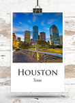 Houston Canvas, Houston Print, Houston wall art,  Houston travel art print, Houston Texas  ,  Houston poster