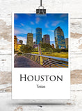 Houston Canvas, Houston Print, Houston wall art,  Houston travel art print, Houston Texas  ,  Houston poster