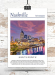 Nashville travel art canvas, Nashville skyline print, Nashville print, Nashville wall art, Nashville Tennessee, Nashville Canvas