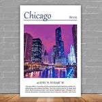 Chicago Illinois  watercolor, Chicago Illinois wall art, Chicago print canvas wall art,  Chicago watercolor wall art