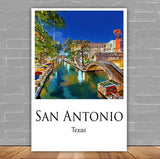 Custom Printed San Antonio travel art Canvas - Cityscape Wall Decor, San Antonio Texas  canvas wall art print, San Antonio Texas Print