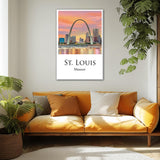 St Louis Canvas, St Louis Print, St Louis wall art, St Louis travel art print, St Louis Missouri, St Louis poster