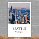 Seattle Washington  watercolor, Seattle wall art, Seattle canvas wall art, Seattle watercolor wall art, Seattle travel art