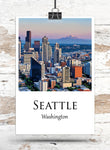 Seattle Washington  watercolor, Seattle wall art, Seattle canvas wall art, Seattle watercolor wall art, Seattle travel art