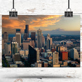 Seattle Washington  watercolor, Seattle wall art, Seattle canvas wall art, Seattle watercolor wall art, Seattle travel art