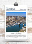 Tacoma Washington  Tacoma watercolor, Tacoma  wall art, Tacoma  canvas wall art,  Tacoma watercolor wall art, Tacoma travel art