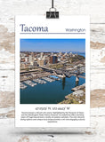 Tacoma Washington  Tacoma watercolor, Tacoma  wall art, Tacoma  canvas wall art,  Tacoma watercolor wall art, Tacoma travel art