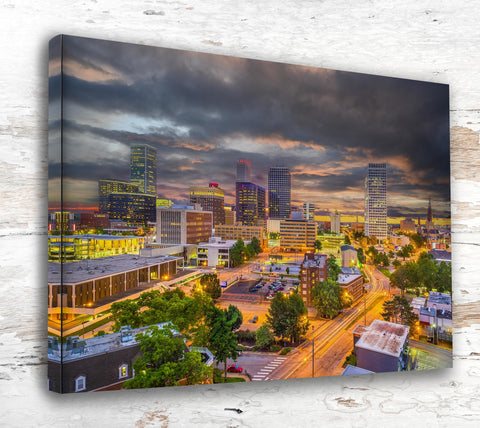 Tulsa travel art canvas print, Tulsa wall art, Tulsa canvas art,   Tulsa watercolor canvas wall art, Tulsa Arizona print