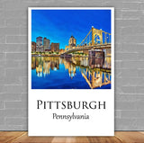 Pittsburgh travel art canvas print, Pittsburgh  wall art, Pittsburgh  canvas art,   Pittsburgh  watercolor canvas wall art, Pittsburgh print