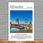 Milwaukee travel art canvas print, Milwaukee wall art, Milwaukee canvas art,  Milwaukee watercolor canvas wall art,  Milwaukee print