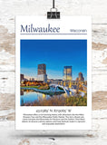 Milwaukee travel art canvas print, Milwaukee wall art, Milwaukee canvas art,  Milwaukee watercolor canvas wall art,  Milwaukee print