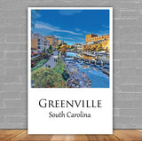 Greenville travel art canvas print, Greenville  wall art, Greenville  canvas art,  Greenville  watercolor canvas wall art, Greenville  print