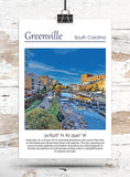 Greenville travel art canvas print, Greenville  wall art, Greenville  canvas art,  Greenville  watercolor canvas wall art, Greenville  print