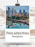 Philadelphia travel art canvas print, Philadelphia wall art Philadelphia canvas art, Philadelphia watercolor canvas wall art,