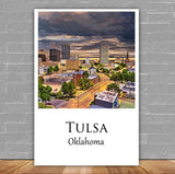 Tulsa travel art canvas print, Tulsa wall art, Tulsa canvas art,   Tulsa watercolor canvas wall art, Tulsa Arizona print