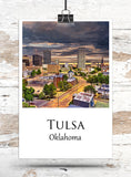 Tulsa travel art canvas print, Tulsa wall art, Tulsa canvas art,   Tulsa watercolor canvas wall art, Tulsa Arizona print