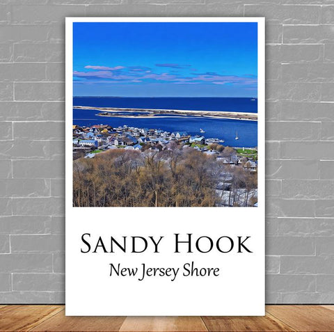 Sandy Hook Jersey Shore travel art canvas print, Sandy Hook wall art Sandy Hook canvas art, Sandy Hook watercolor canvas wall art,