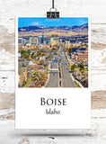 Boise travel art canvas print, Boise  wall art, Boise canvas art,   Boise watercolor canvas wall art, Boise Idaho print