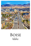 Boise travel art canvas print, Boise  wall art, Boise canvas art,   Boise watercolor canvas wall art, Boise Idaho print