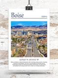 Boise travel art canvas print, Boise  wall art, Boise canvas art,   Boise watercolor canvas wall art, Boise Idaho print