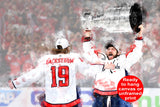 Watercolor print of Alex Ovechkin and Nick Backsrom celebrating Stanley cup win