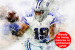 Watercolor print of Amari Cooper with the Dallas Cowboys