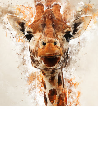 Giraffe watercolor canvas, Africa giraffe watercolor, Wildlife giraffe canvas, Giraffe wall art, Wildlife wall art, Animal print canvas