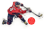 Alex Ovechkin watercolor, Washington Capital wall art, Capitals Stanley Cup, Alex Ovechkin Poster, Washington Capitals hockey art wall