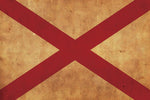 Vintage Alabama Flag on Canvas, Alabama, Flag, Wall Art, Alabama Photo, Print, Giclee, Fine Art, Southern Flag, Single or Multiple Panels