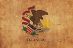 Vintage Illinois flag on canvas, Illinois, Flag, Wall Art, Illinois Photo, Illinois flag on canvas,  Single or Multiple Panels Illinois flag