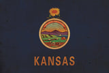 Vintage Kansas Flag on Canvas, Kansas,  Flag, Wall Art, Kansas Photo, Kansas Print, Fine Art, Kansas state, Single or Multiple Panels