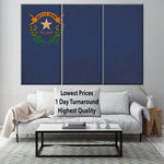 Vintage Nevada flag on canvas, Nevada, Flag, Wall Art, Nevada Photo, Nevada flag on canvas,  Single or Multiple Panels Nevada flag