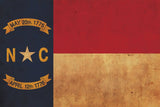 Vintage North Caroling Flag on Canvas, North Carolina Flag, Wall Art, North Carolina Photo North Carolina Print, Single or Multiple Panels