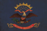 Vintage North Dakota Flag on Canvas, North Dakota Flag, Wall Art, North Dakota Photo North Dakota Print, Single or Multiple Panels