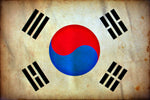 Vintage South Korea Flag on Canvas, South Korea Wall Art, South Korea Photo flag on canvas, Single or Multiple Panels South Korea flag